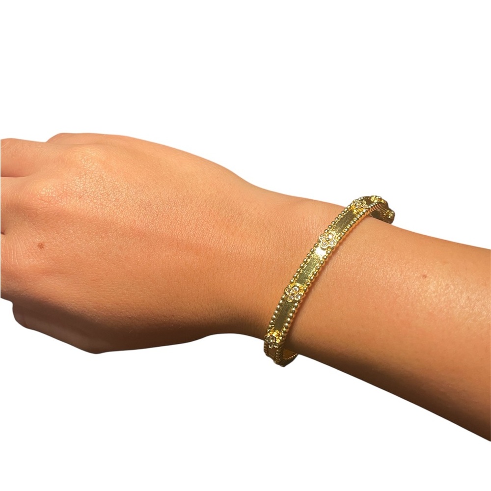 Gold Bracelet with Crystal Accents